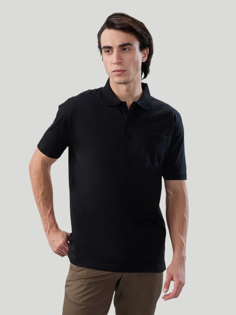 Colorplus Black Cotton Regular Fit Polo T-Shirt-picture-13