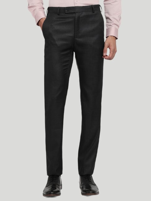 Raymond Navy Relaxed Fit Trousers-picture-21
