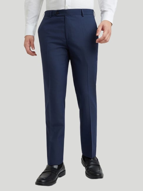 Raymond Dark Blue Relaxed Fit Trousers