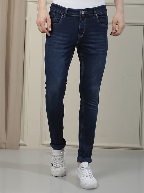 Crimsoune Club Navy Blue Skinny Fit Jeans