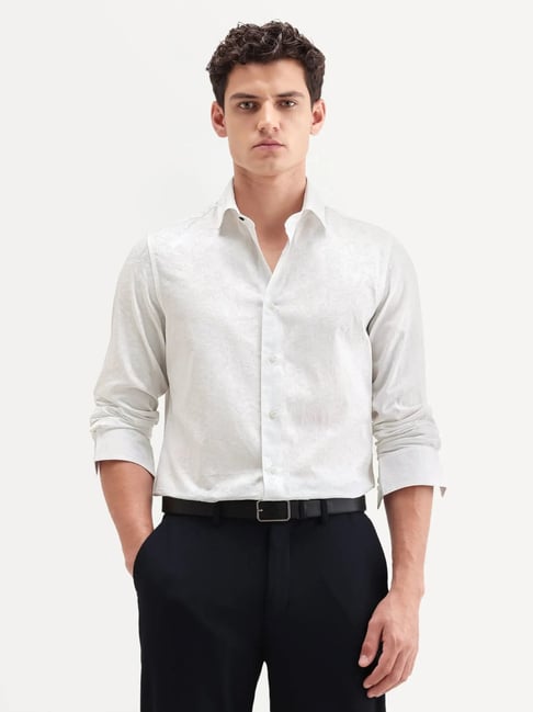 Rare Rabbit White Cotton Regular Fit Printed Shirt-image-6