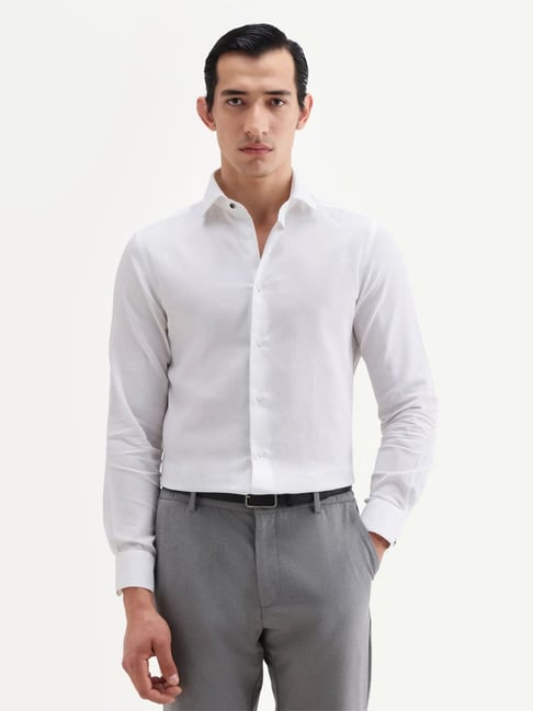 Rare Rabbit White Cotton Regular Fit Shirt-image-28