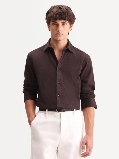 Rare Rabbit Brown Cotton Regular Fit Shirt-picture-23