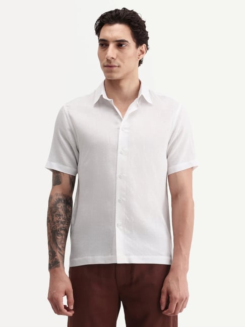 Rare Rabbit White Regular Fit Shirt-image-0