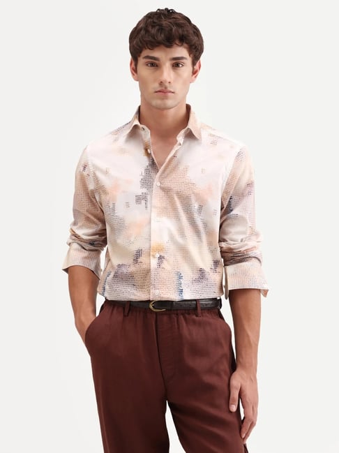 Rare Rabbit White Cotton Regular Fit Printed Shirt-image-23