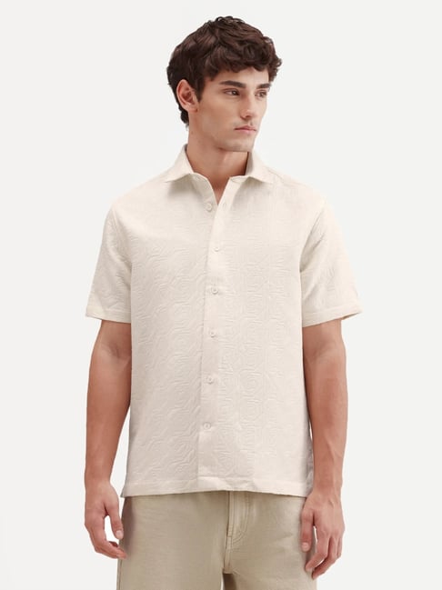 Rare Rabbit White Cotton Regular Fit Printed Shirt-image-22
