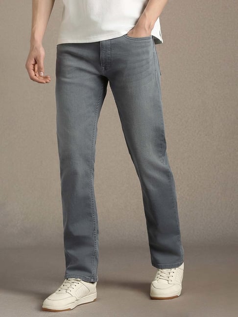 Louis Philippe Grey Cotton Slim Fit Jeans-picture-44