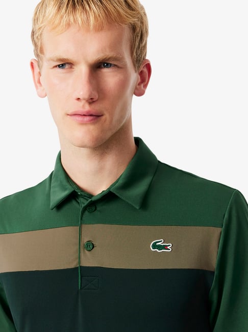 Lacoste Green Golf Colour-Block Regular Fit Polo T-Shirt