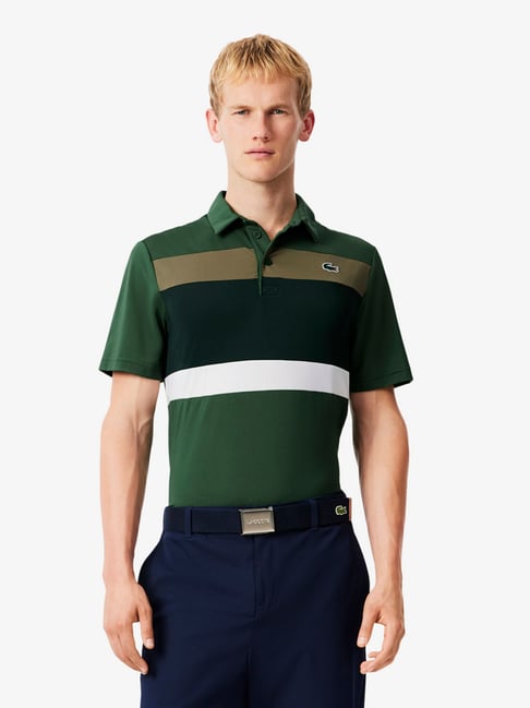 Lacoste Green Golf Colour-Block Regular Fit Polo T-Shirt-picture-25