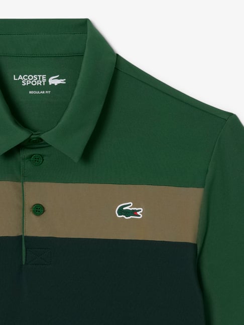 Lacoste Green Golf Colour-Block Regular Fit Polo T-Shirt