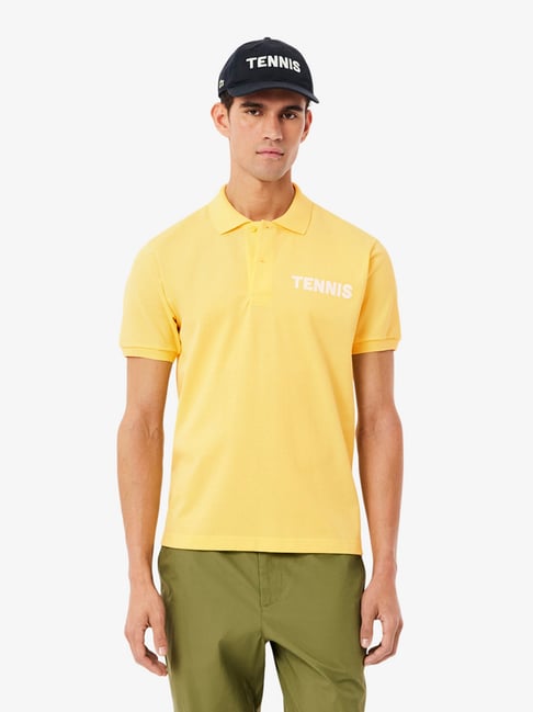 Lacoste Yellow Regular Fit Polo T-shirt-picture-40