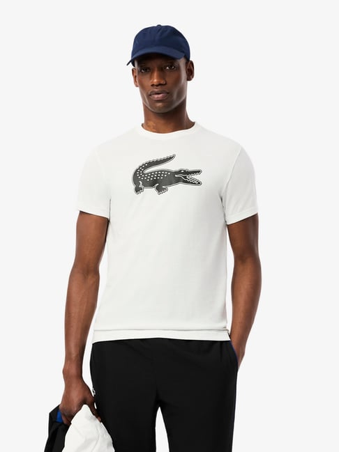 Lacoste White Regular Fit Graphic Print T-Shirt-picture-31