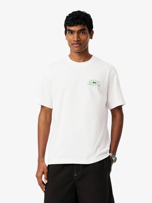 Lacoste White Regular Fit Printed T-Shirt-picture-28