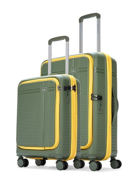 Aristocrat Green Solana Medium Hard Sided Checked Luggage - Set of 2 (65 & 53cm)-picture-29