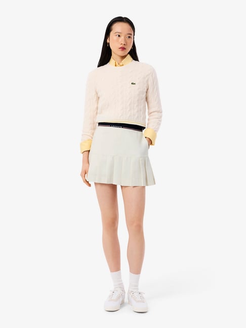 Lacoste White Regular Fit Short Pleated Skirt-picture-30