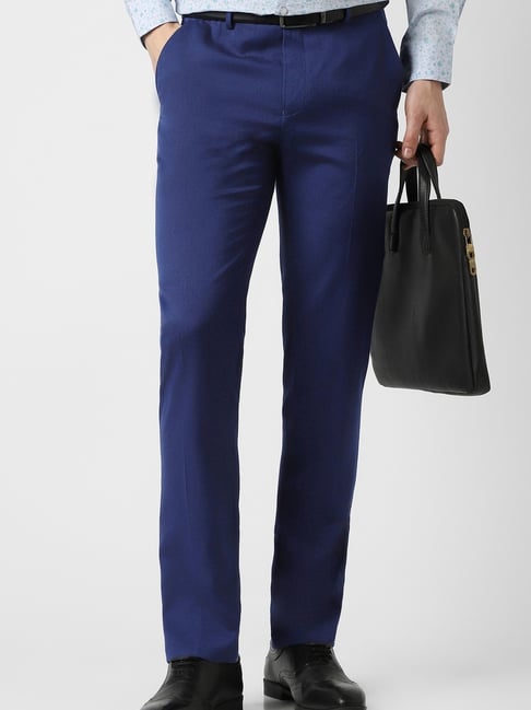 Peter England Blue Slim Fit Trousers-picture-45