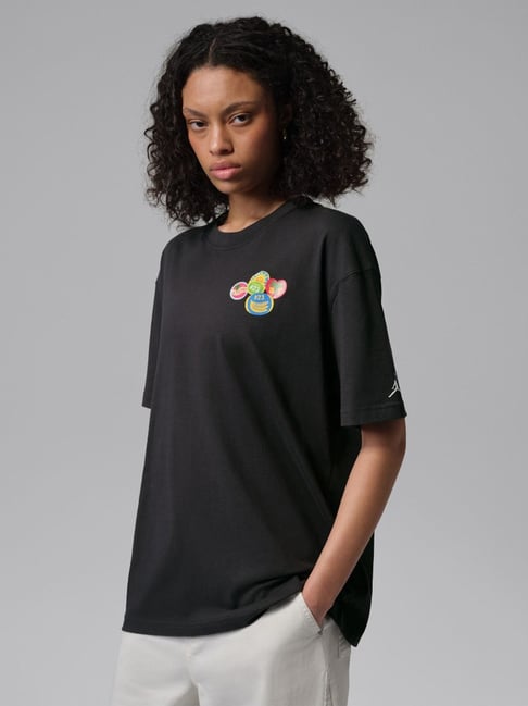 Nike Off Noir & White W J BRK SS OS GFX FRT Graphic Relaxed Fit T-Shirt-picture-41
