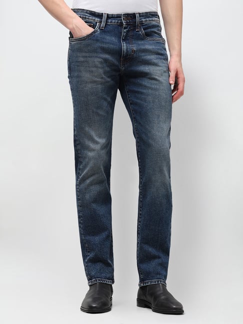 U.S. Polo Assn. Navy Blue Cotton Straight Fit Jeans-picture-37