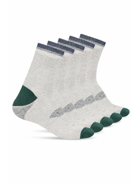Teakwood Leathers Grey Colourblocked Ankle Length Socks - Pair of 5-picture-46