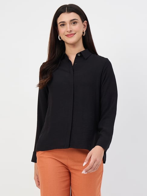 MADAME Black Rayon Shirt-picture-13
