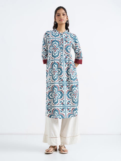 Rangmanch By Pantaloons White Swan Regular Fit Printed Kurta-picture-36