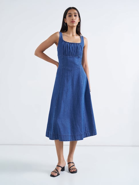 Sf Jeans By Pantaloons Light Blue Slim Fit Dress
