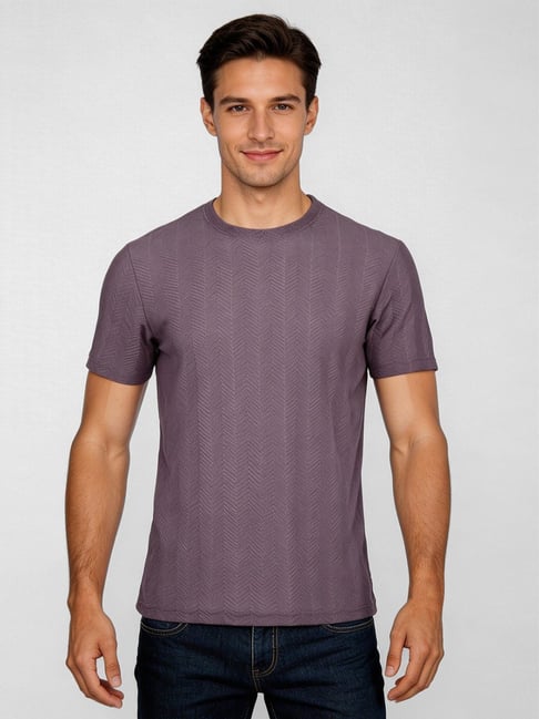 R&B Purple Cotton Regular Fit Printed T-Shirt-picture-17