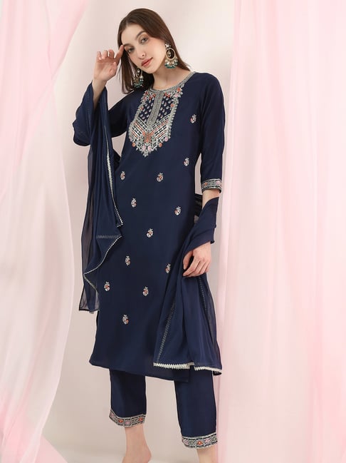 Globus Blue Regular Fit Kurta-picture-20