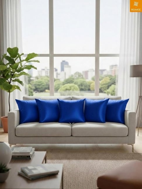Romee Royal Blue Square Cushion Covers - Set of 5-image-20