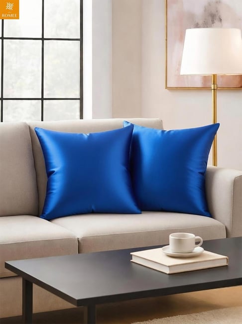 Romee Royal Blue Square Cushion Covers - Set of 2-image-19