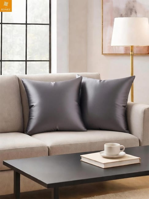 Romee Grey Square Cushion Covers - Set of 2-image-17