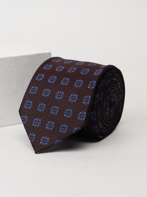 Van Heusen Men Brown Embroidered Formal Tie-picture-33