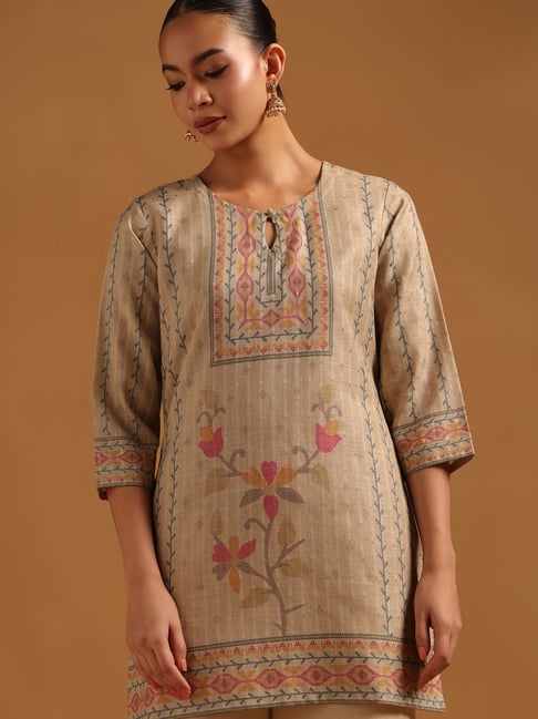 Soch Beige Linen Floral Tunic-picture-14