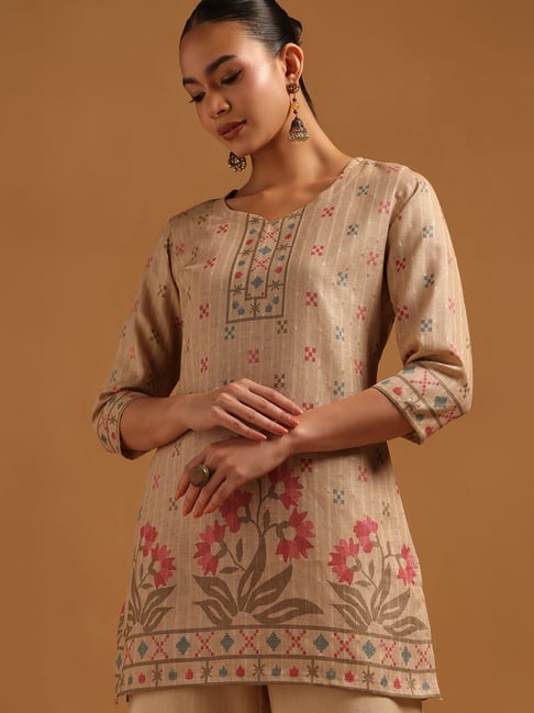 Soch Beige Linen Floral Tunic-picture-10