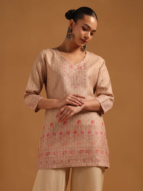 Soch Beige Linen Ethnic Motifs Tunic-picture-26