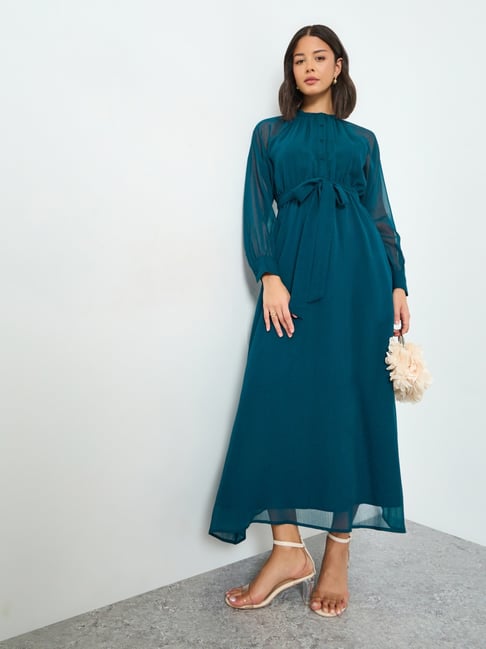 Styli Navy Blue Straight Fit Dress-image-11