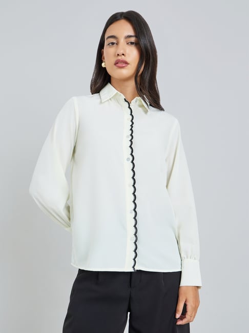 Styli Off White Regular Fit Shirt