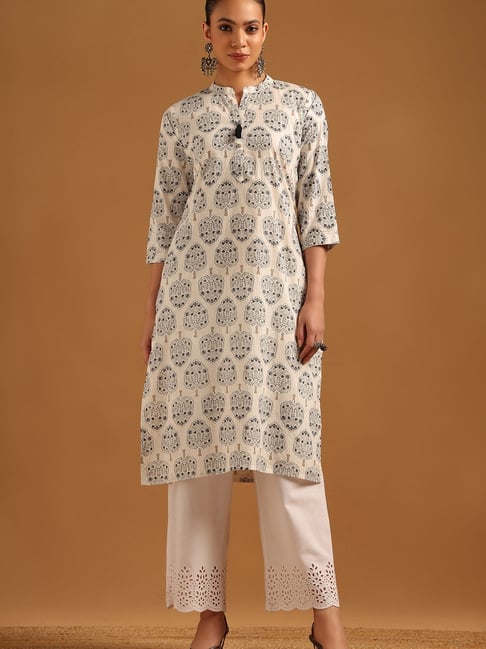 Soch Off White Cotton Printed Kurta-picture-18
