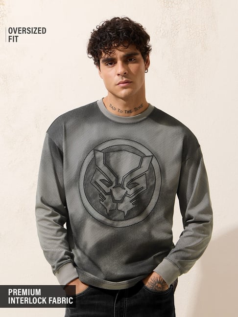 The Souled Store Black Panther Claws Oversized Full Sleeve T-Shirts-picture-29