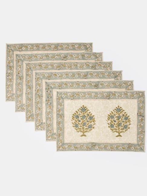 Fabindia Multicolor Cotton Printed Placemats - Set of 6-image-49