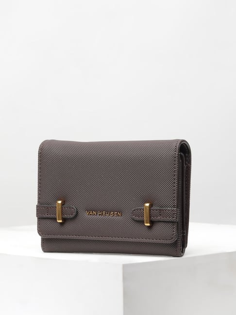 Women Brown Textured Casual Wallets