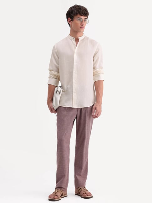Rare Rabbit Cinex Off White Regular Solid Casual Shirt-picture-31