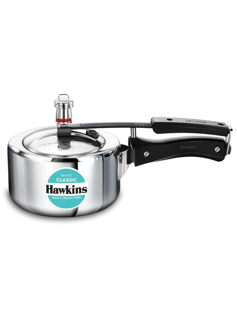 Hawkins Silver 1.5L Triply Stainless Steel Pressure Cooker, Induction Compatible