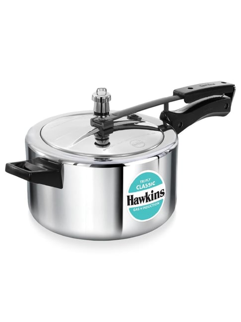 Hawkins Silver 4L Triply Stainless Steel Classic Pressure Cooker