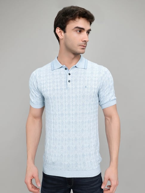 Monte Carlo Men's Regular Fit Half Sleeve Jacquard Polo Neck T-Shirt-image-29