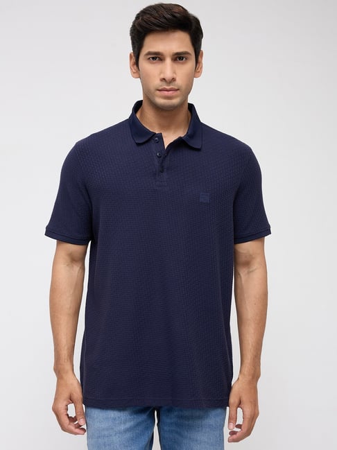 Spykar Navy Blue Regular Fit Polo T-Shirt-picture-33