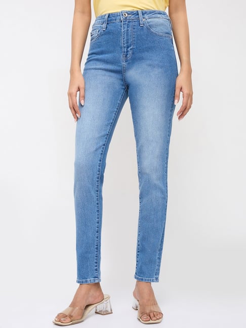 Spykar Alexa Light Blue Cotton Skinny Fit Jeans