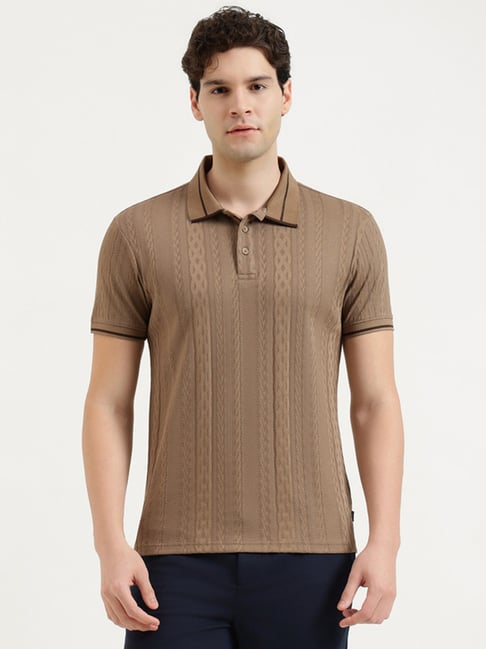 United Colors of Benetton Brown Cotton Relaxed Fit Printed Polo T-Shirt-picture-41
