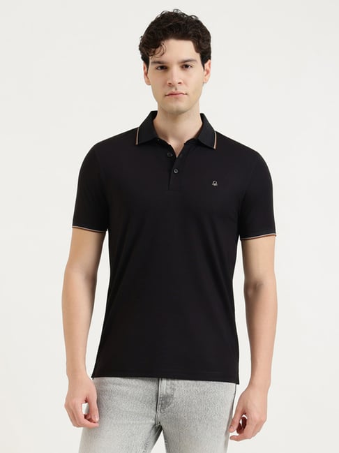 United Colors of Benetton Black Relaxed Fit Solid Polo T-Shirt-picture-25