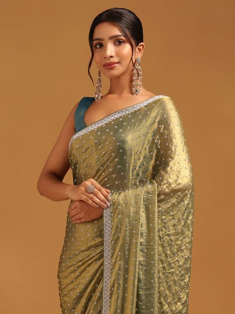 Soch Green Embellished Saree With Unstitched Blouse-picture-34